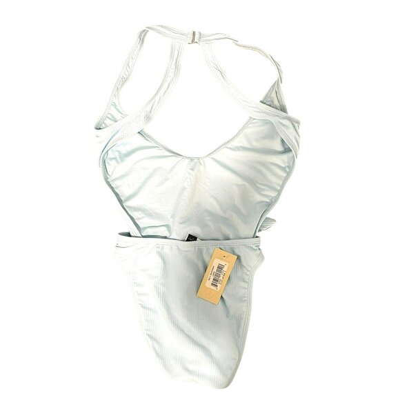 Ris-k  Lunar One-Piece Wrap Swimsuit Light Blue Size Small NEW - Picture 7 of 8